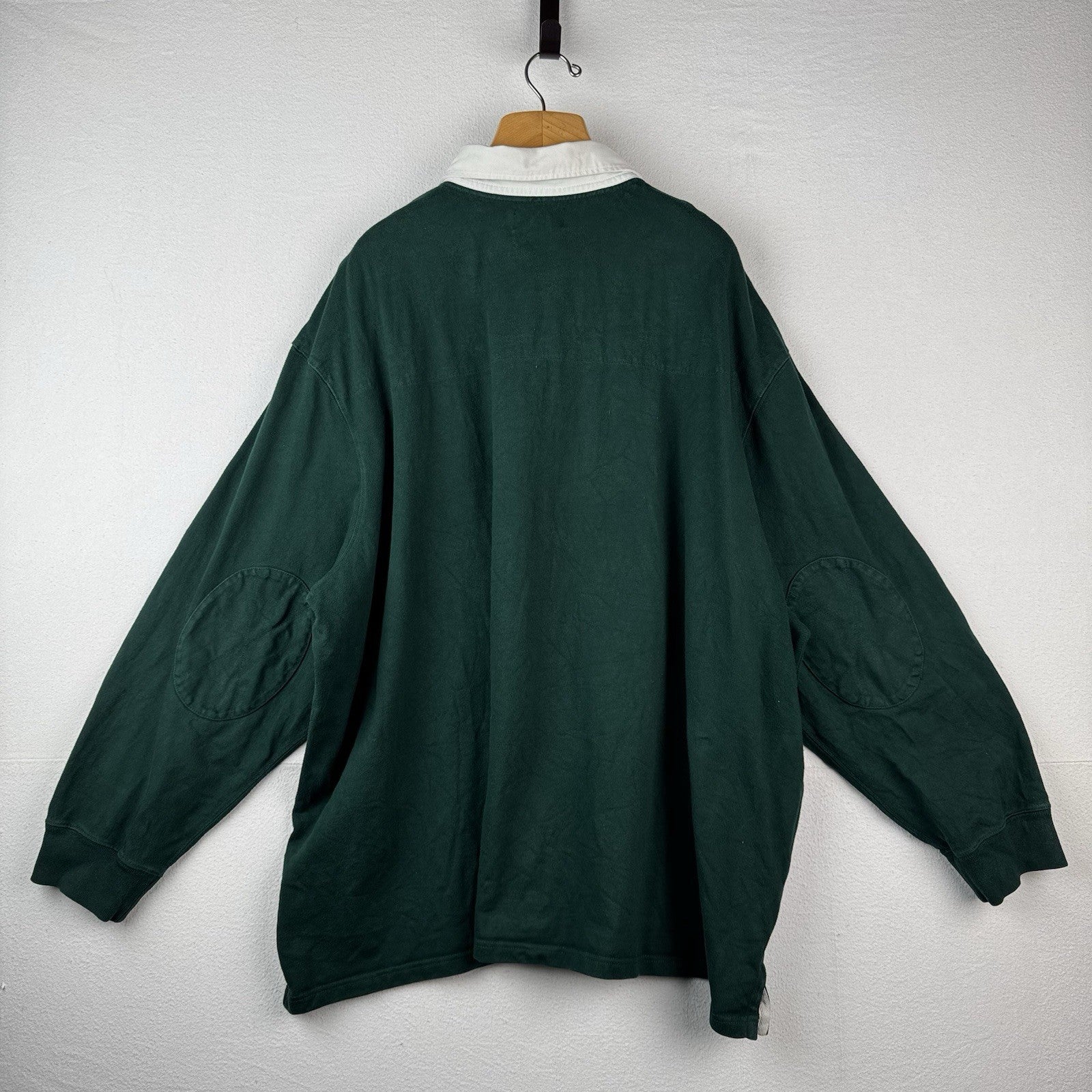 90’s Vtg Polo Ralph Lauren Men’s 6XB Green Quilted Rugby Elbow Patches