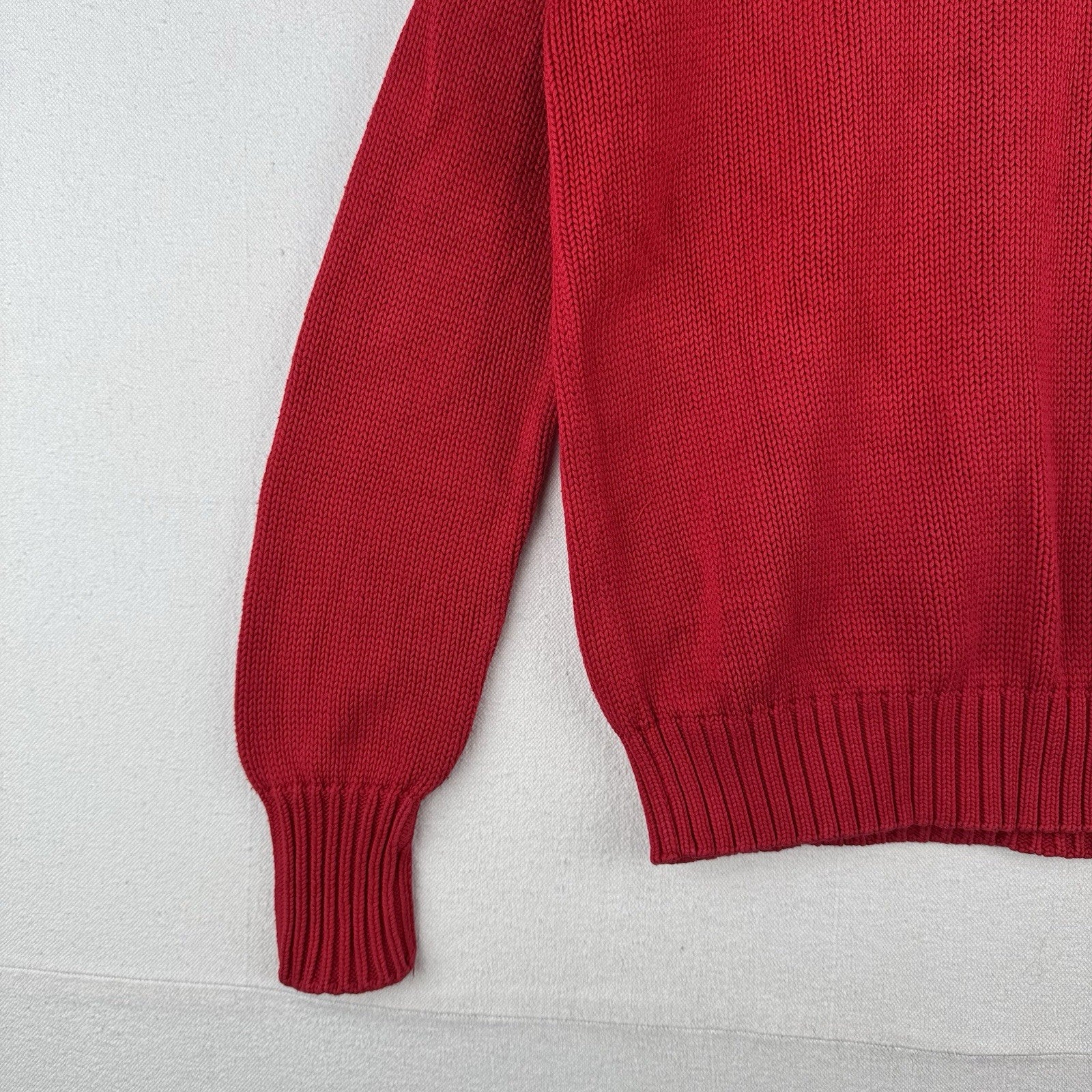 Vintage Ralph Lauren Polo Sport Men’s S 100% Cotton Crewneck Sweater Red