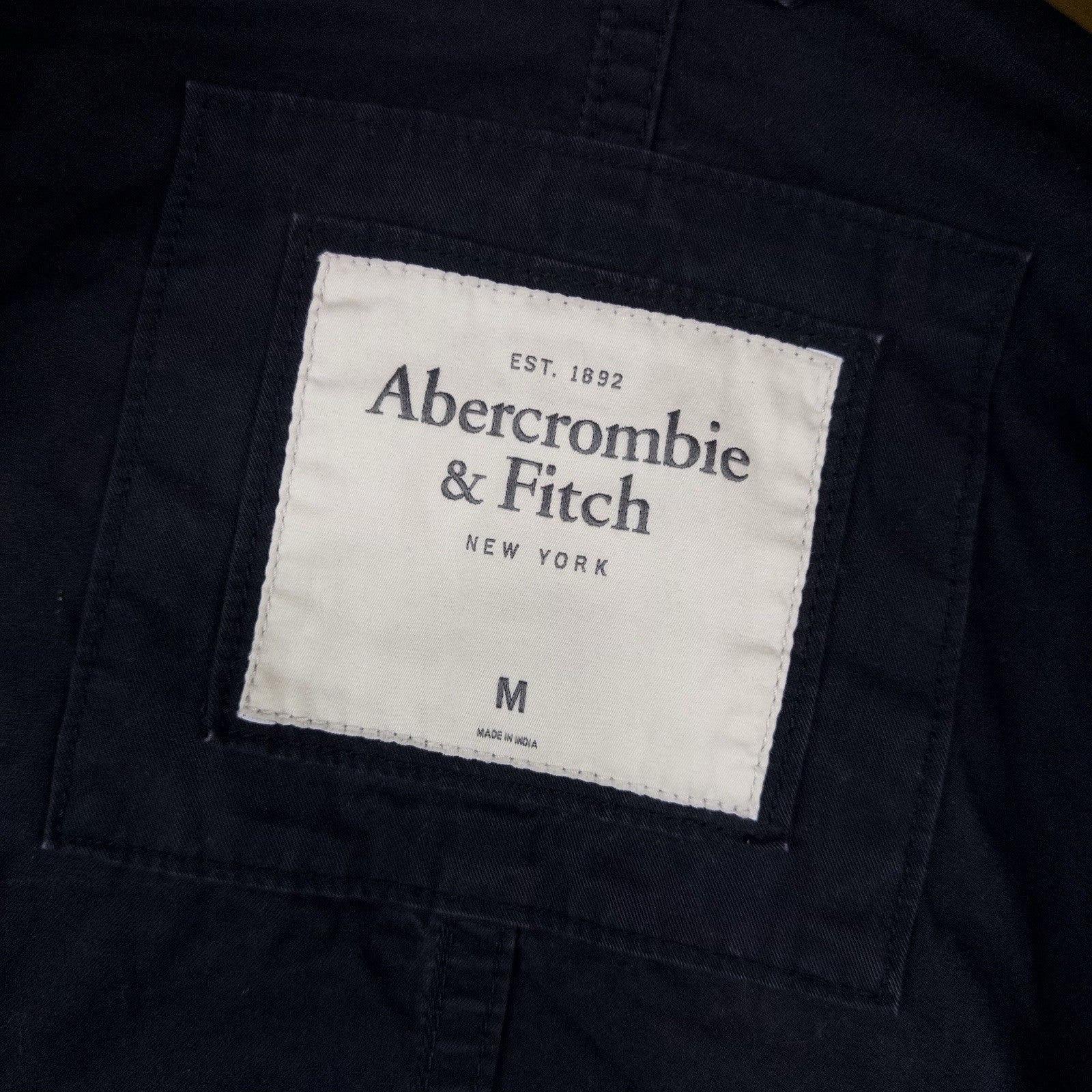 Vintage Abercrombie & Fitch Mens Medium Sentinel Cargo Military Navy Blue Jacket