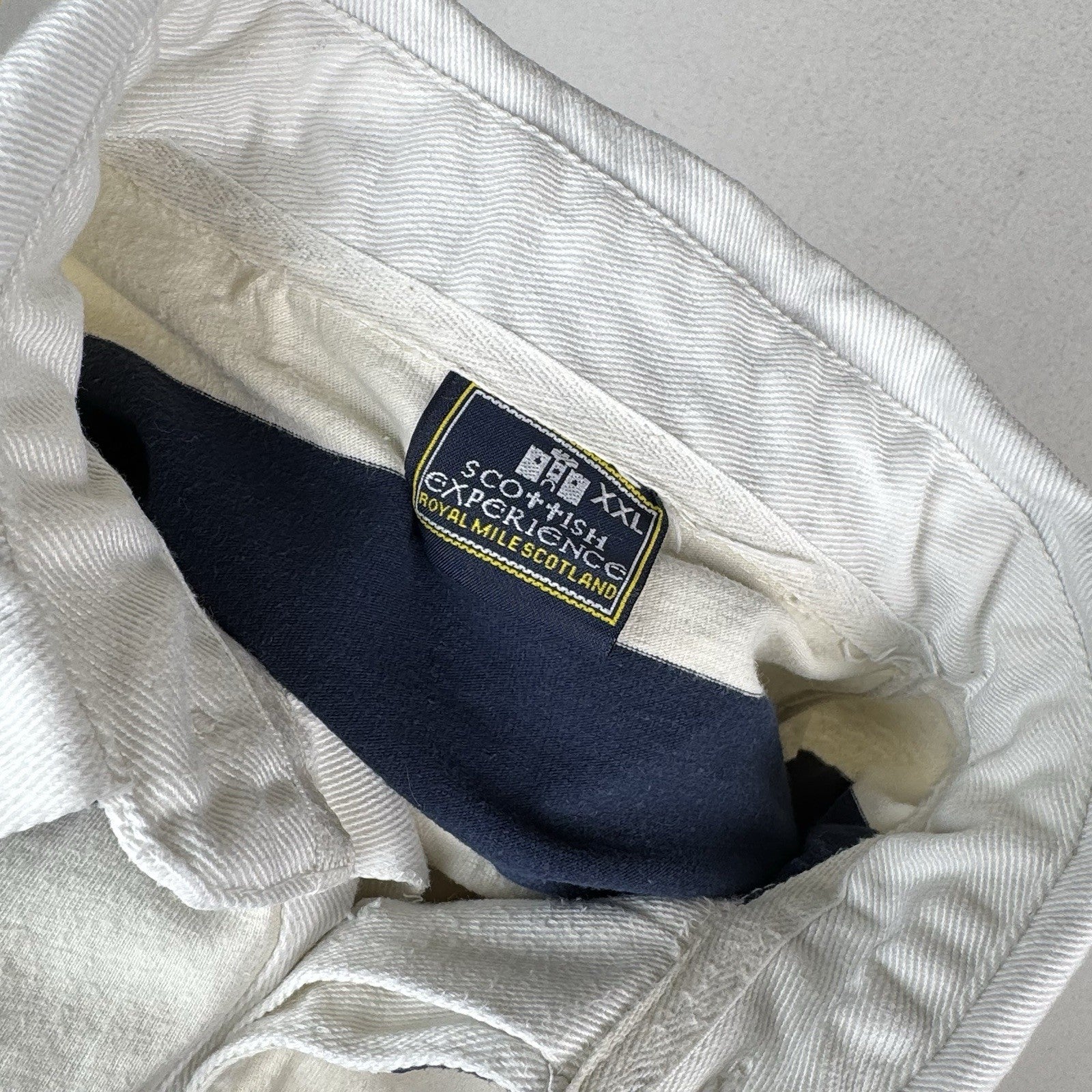 Vintage Scottish Experience Polo Shirt Mens XXL Gray Blue Rugby Royal Mile