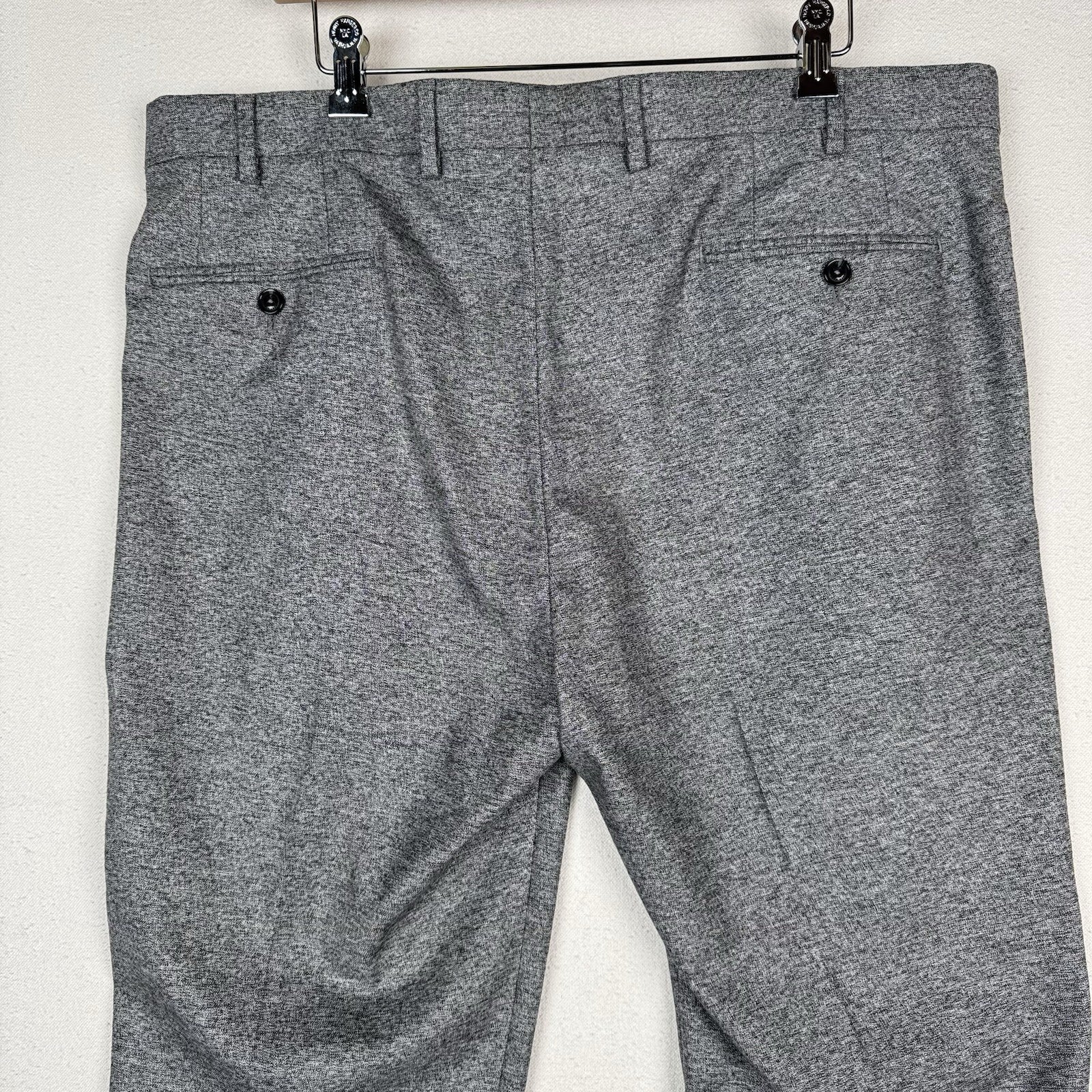NWT Hart Schaffner Marx Mens 40x32 Gray Heathered Pleated Stretch Straight Pants