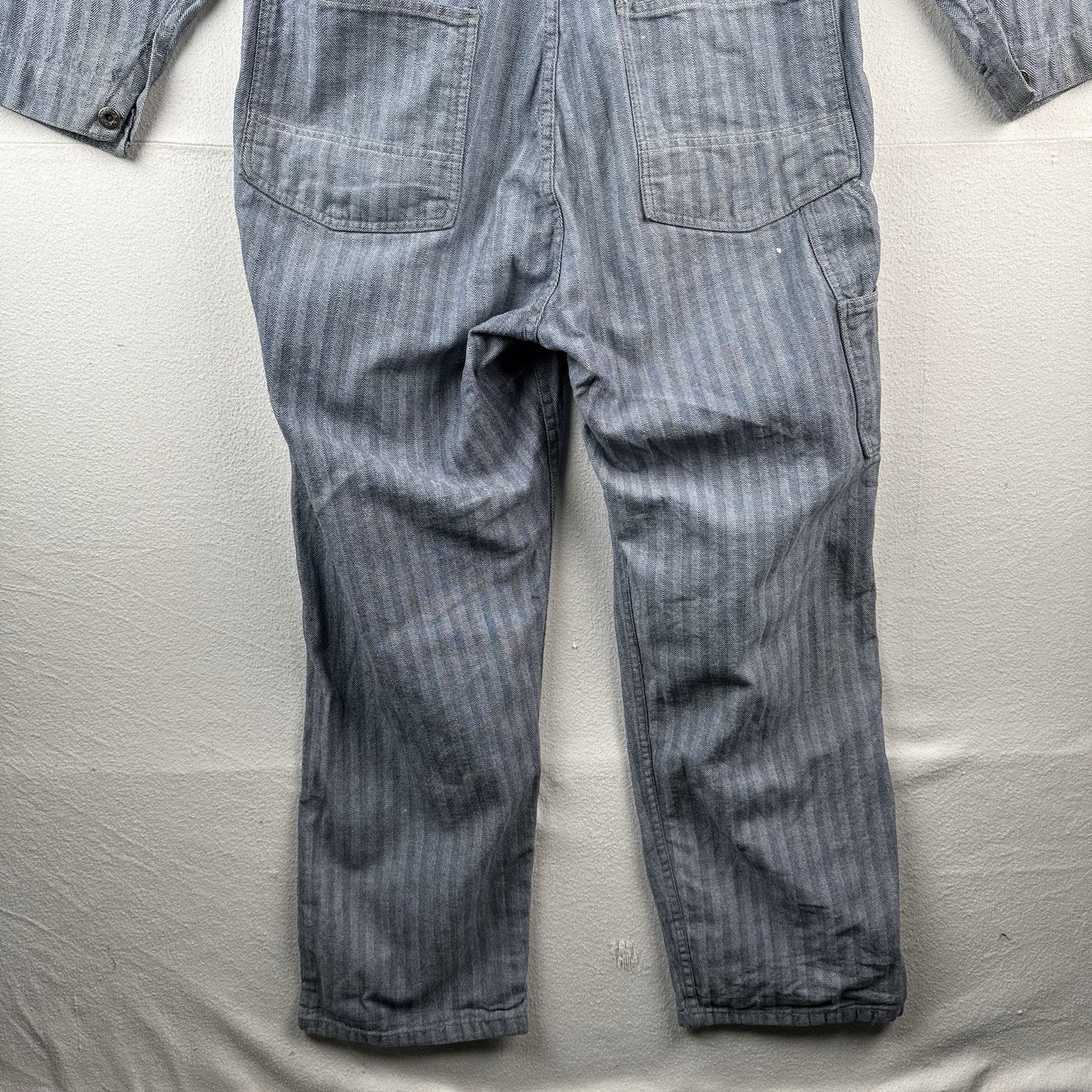 50/60s Vtg Big Smith Hickory Herringbone Coveralls Union Made in USA 40/42 Short