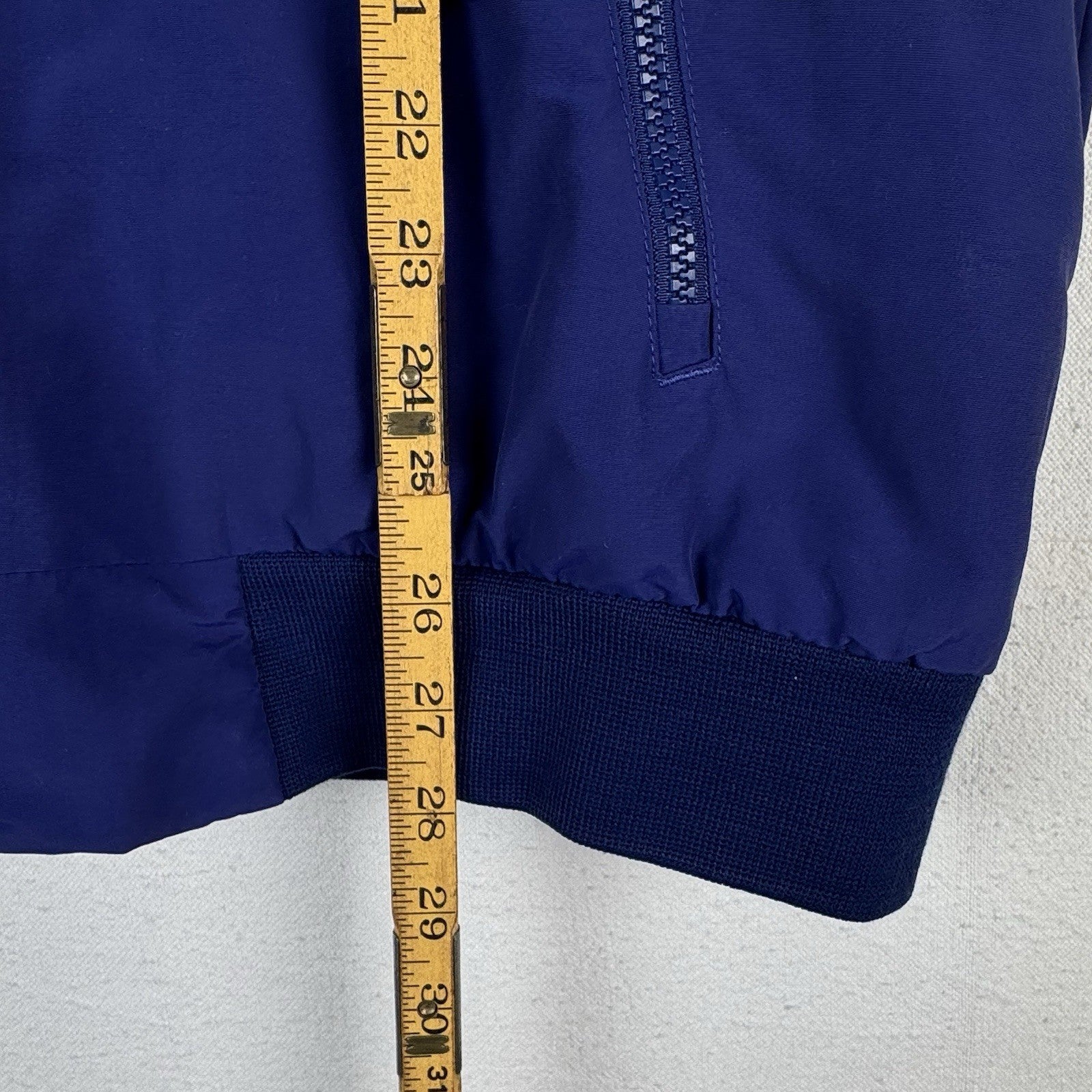 Lands' End Fleece Jacket Men’s Large Blue Squall Windcheck Thermolite Insulated