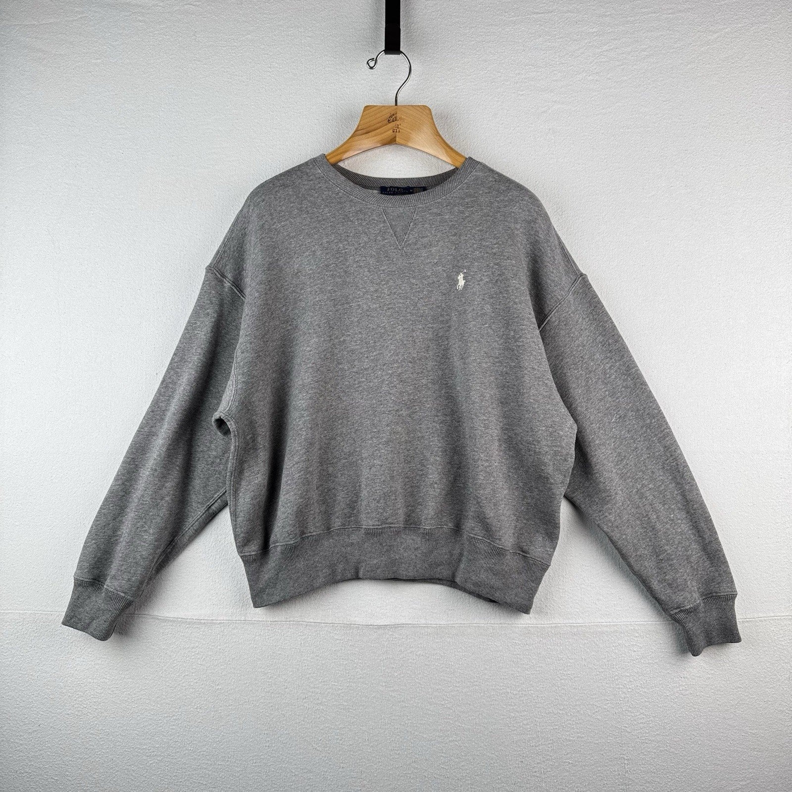 Polo Ralph Lauren Sweatshirt Women’s M Gray Crewneck Pony Logo Fleece *Read