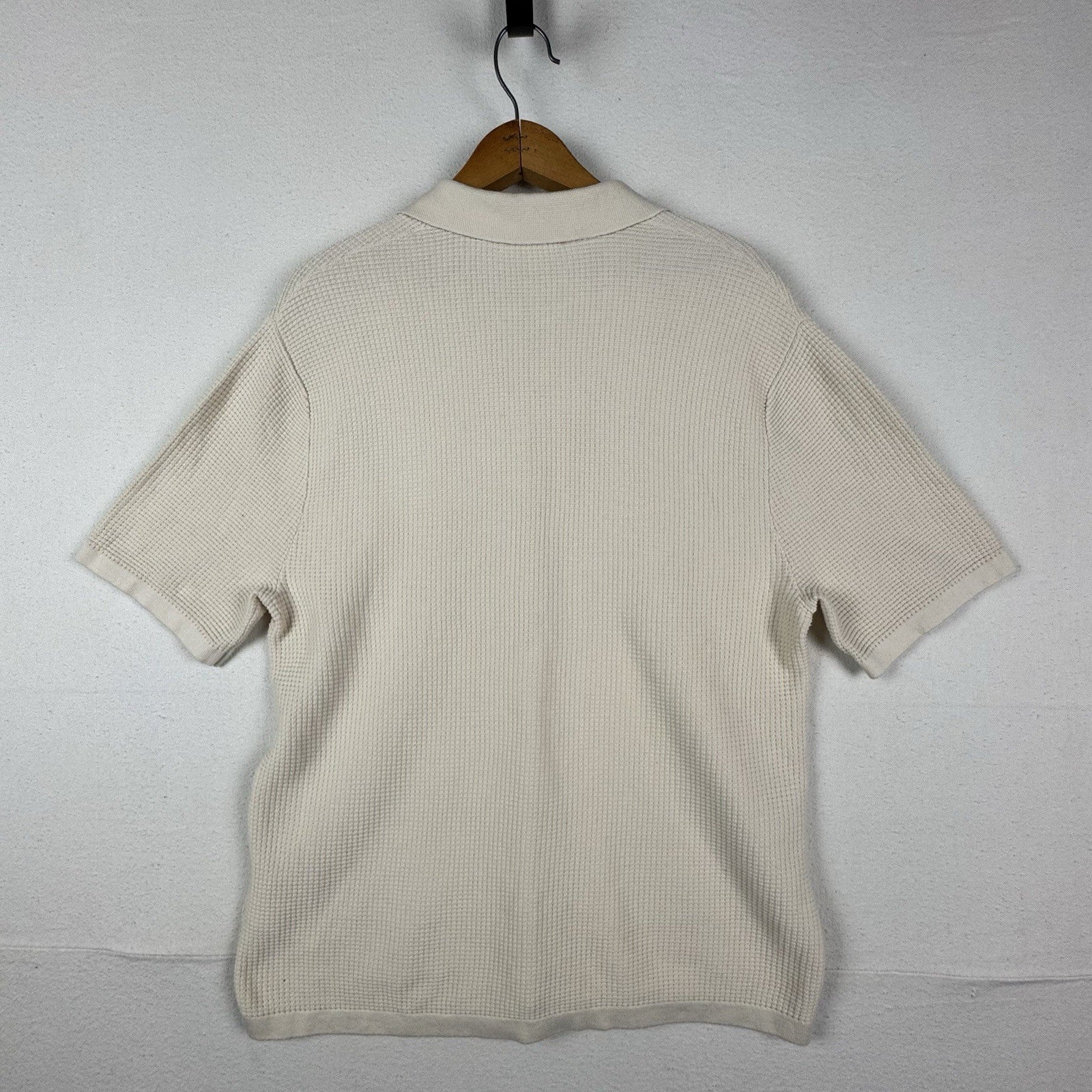 Madewell Men’s Johnny Collar Waffle Knit Polo Sweater Size Small 100% Cotton