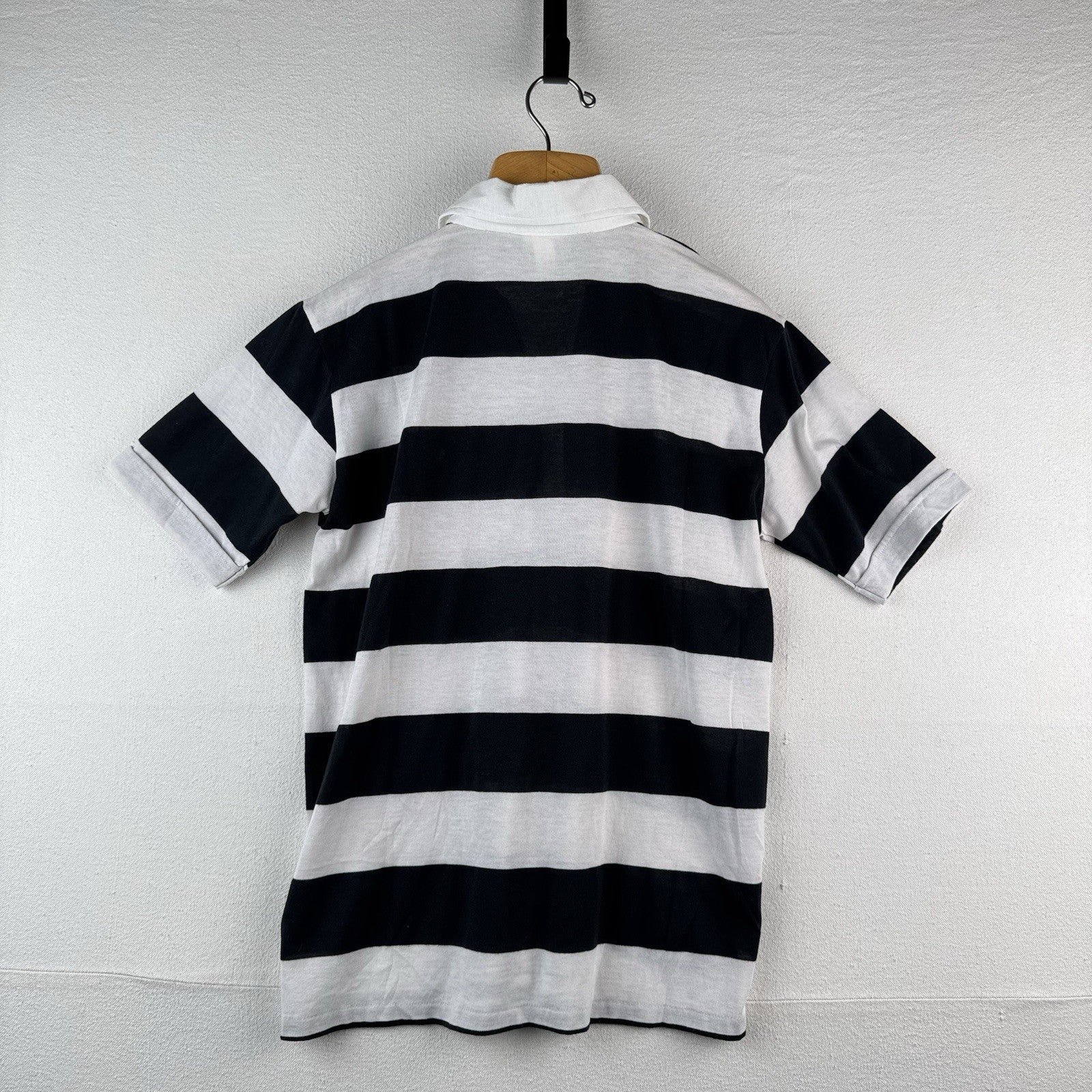 Vtg Jordan Christopher Thin Polo Shirt Men's Medium Stripe Pocket Short Sleeve