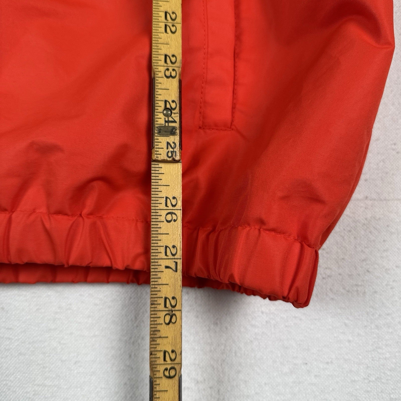 Men's Members Only  1/4 Zip Light Weight Jacket Size Large Orange Blue Spellout