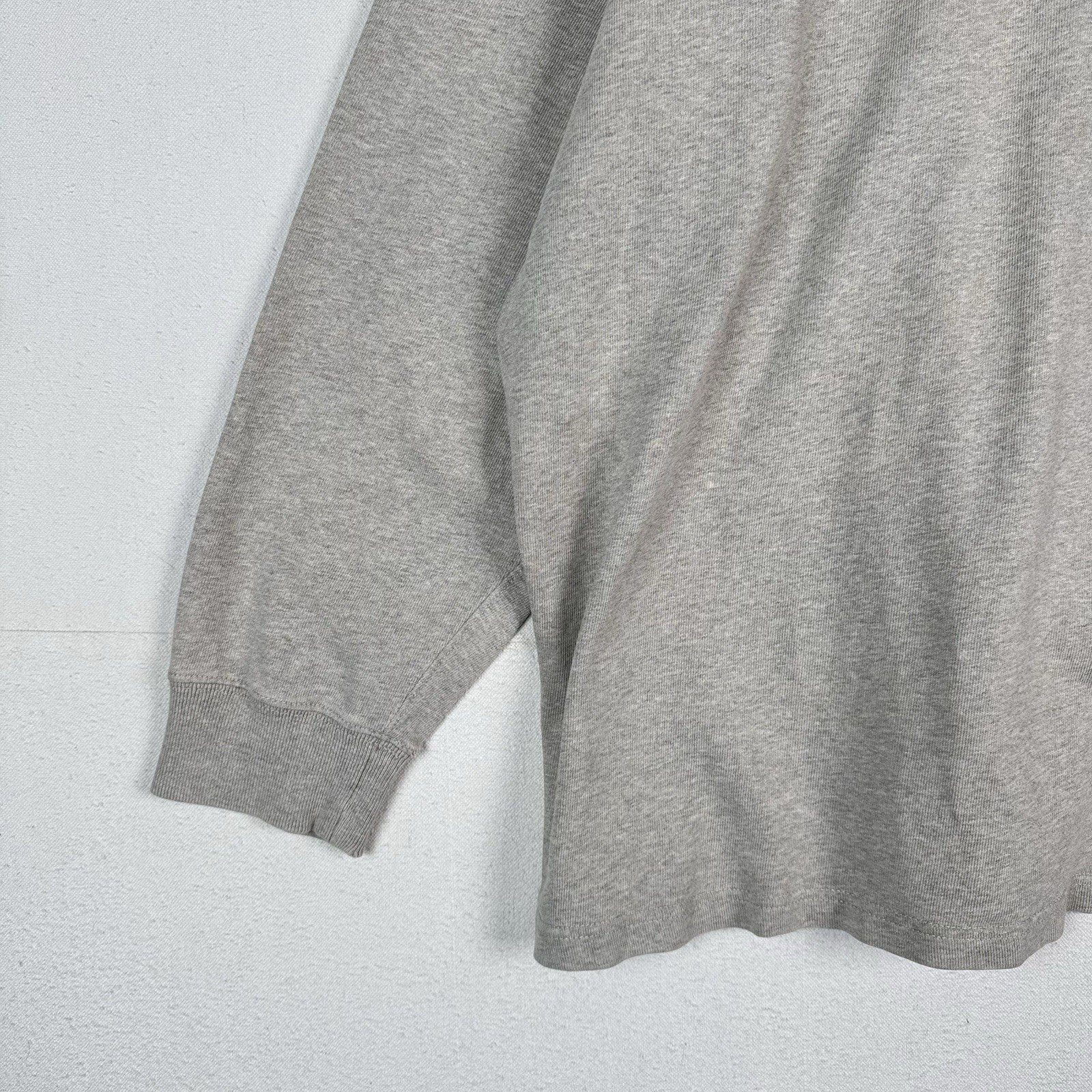 Polo Ralph Lauren Rugby Shirt 4XLB 4XL Big Gray Quilted Shoulder Elbow Patch
