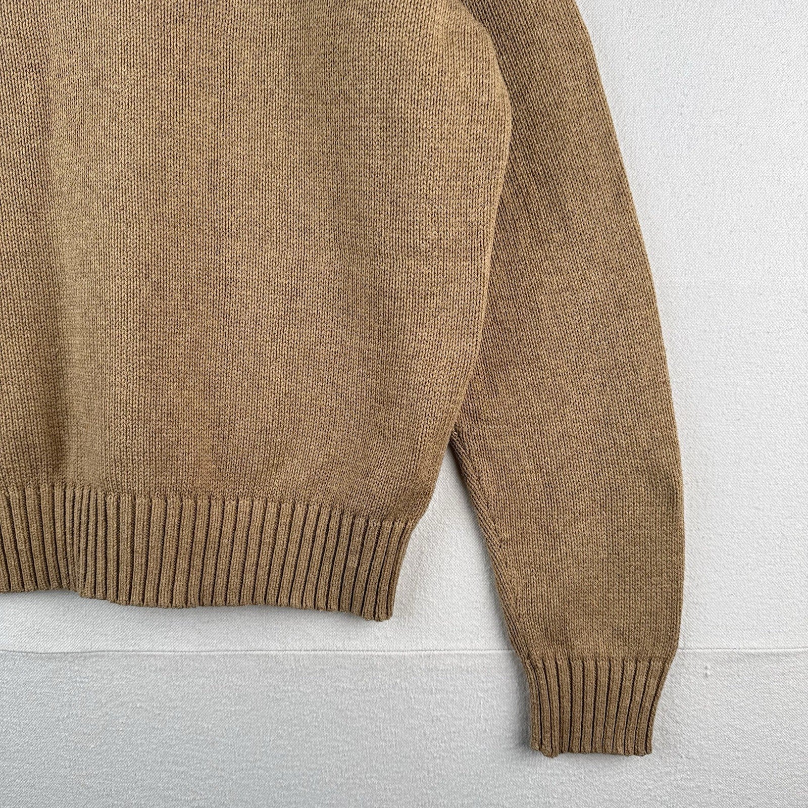 Vintage Polo Ralph Lauren Mens XL Crew Neck Sweater 100% Pima Cotton Beige *Read