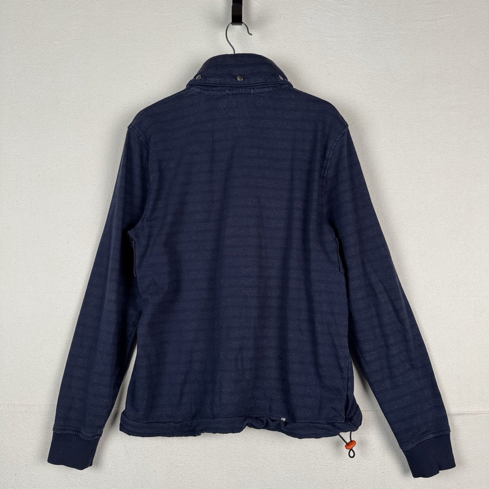 Tommy Hilfiger Navy Orange Women's Large Cotton Jacket Stowaway Hood