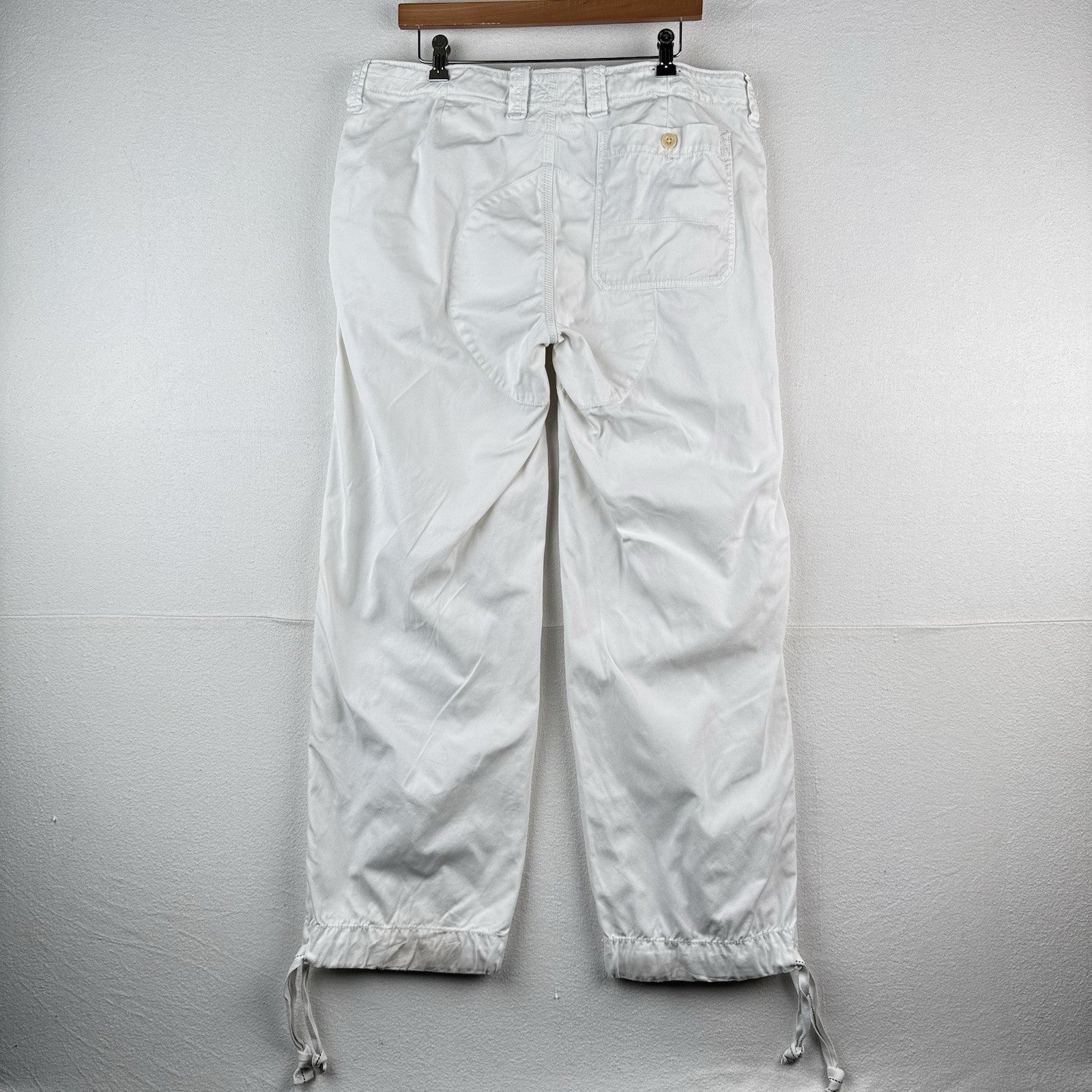 Polo Ralph Lauren Naval Pants Mens 36x32 [Fits 36x30] White Adjustable Ankle