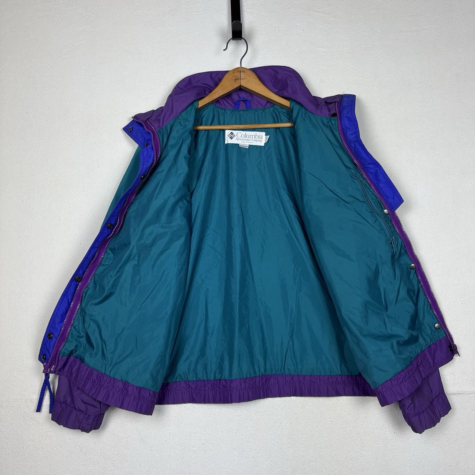 Colorblock Columbia Ski Coat Vintage Powder Keg Women’s XL Jacket Shell 80s 90s