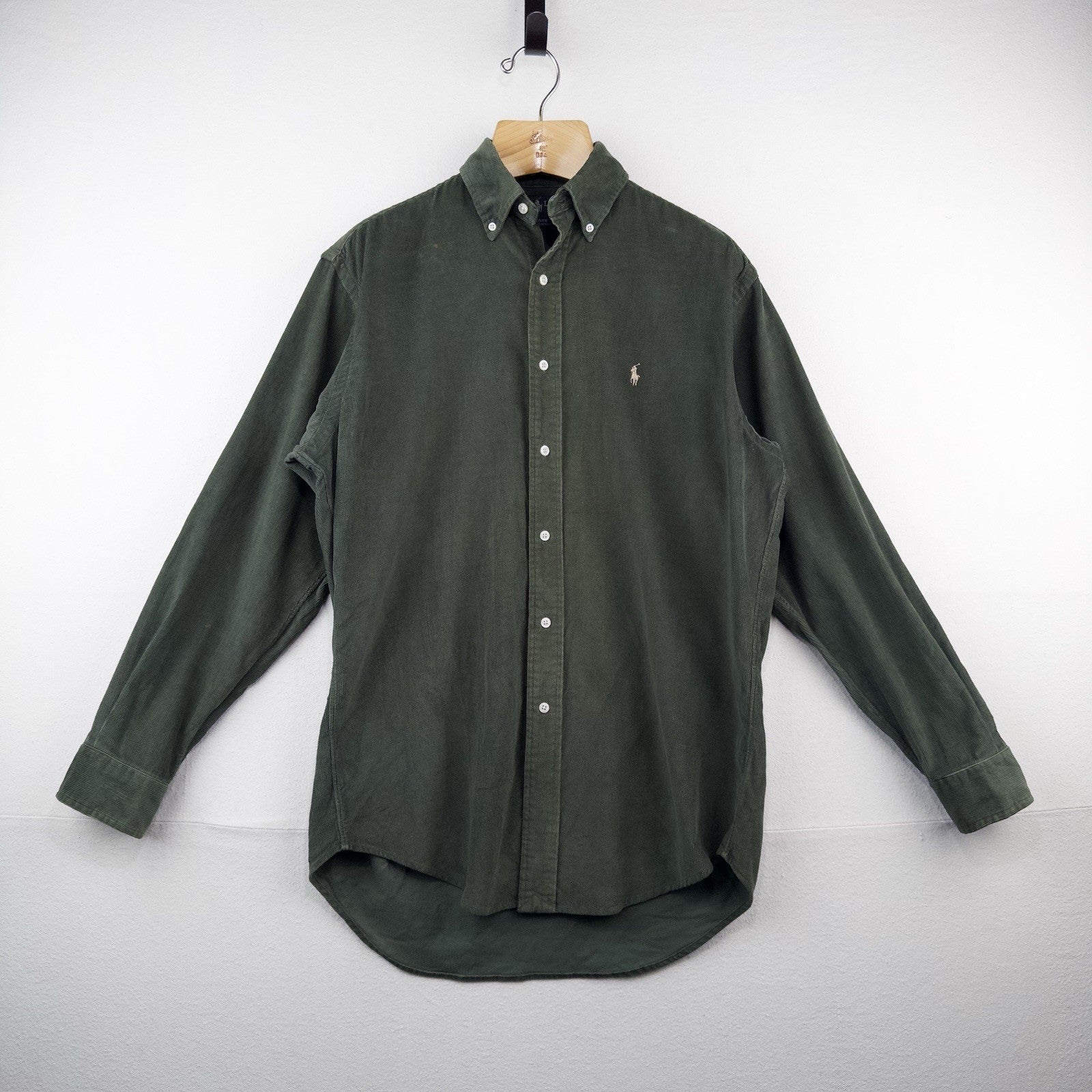 90’s Vtg Polo Ralph Lauren Men’s S Green Blair Corduroy Button Down Shirt