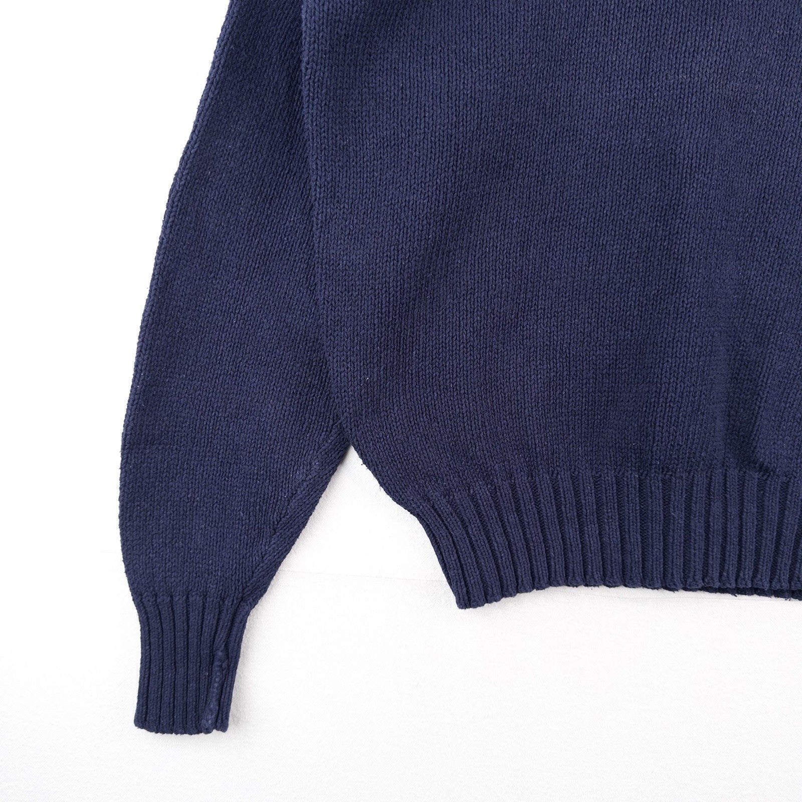 90's Vintage Polo Ralph Lauren Sweater Men's L Navy Blue Crewneck 100% Cotton