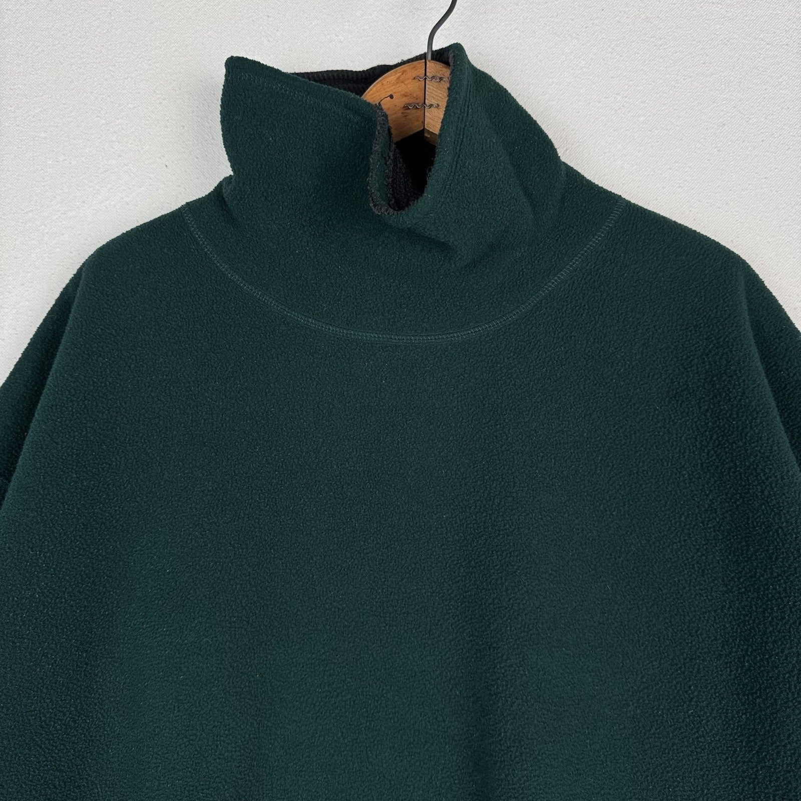 Vintage J Crew Oarsman Green Pullover Fleece Thermal Lined Mockneck Mens XL USA