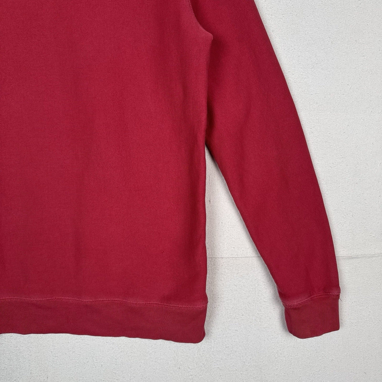 Roundtree & Yorke Men’s Long Sleeve Henley 1/4 Button Red Pink Salmon Medium M