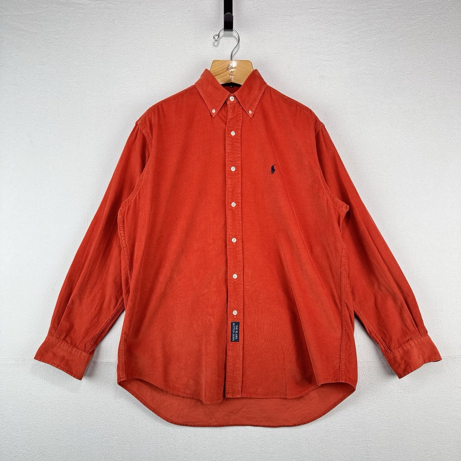 Ralph Lauren Blaire Button Down Corduroy Shirt Red Burnt Orange Men’s Medium