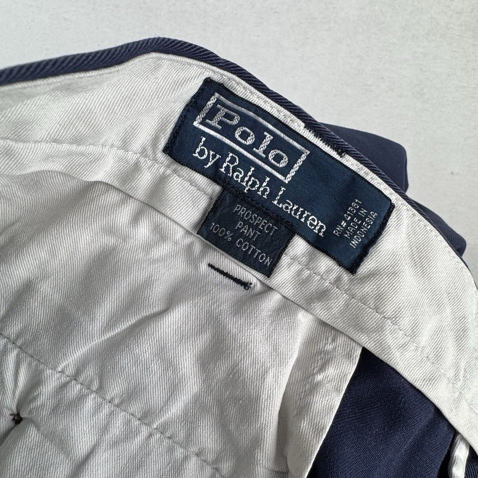 Polo Ralph Lauren Prospect Pant Mens 38x30 Navy Blue Cotton Chino Straight Leg