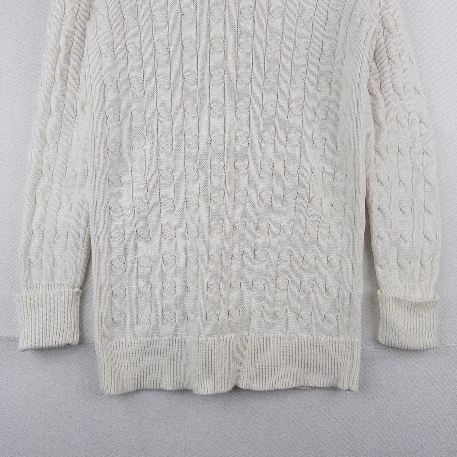 Polo Ralph Lauren Sport Cable Knit Sweater Women’s Medium White Turtle Neck