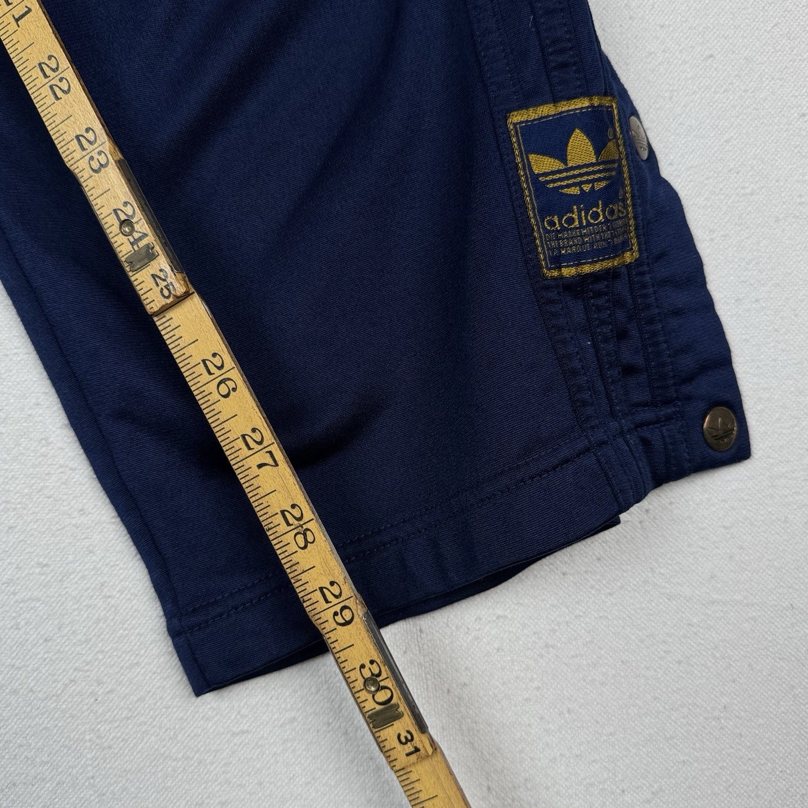 Vintage Adidas Sweatpants Men’s L Navy Gold Logo Tearaway Snap Track Pants