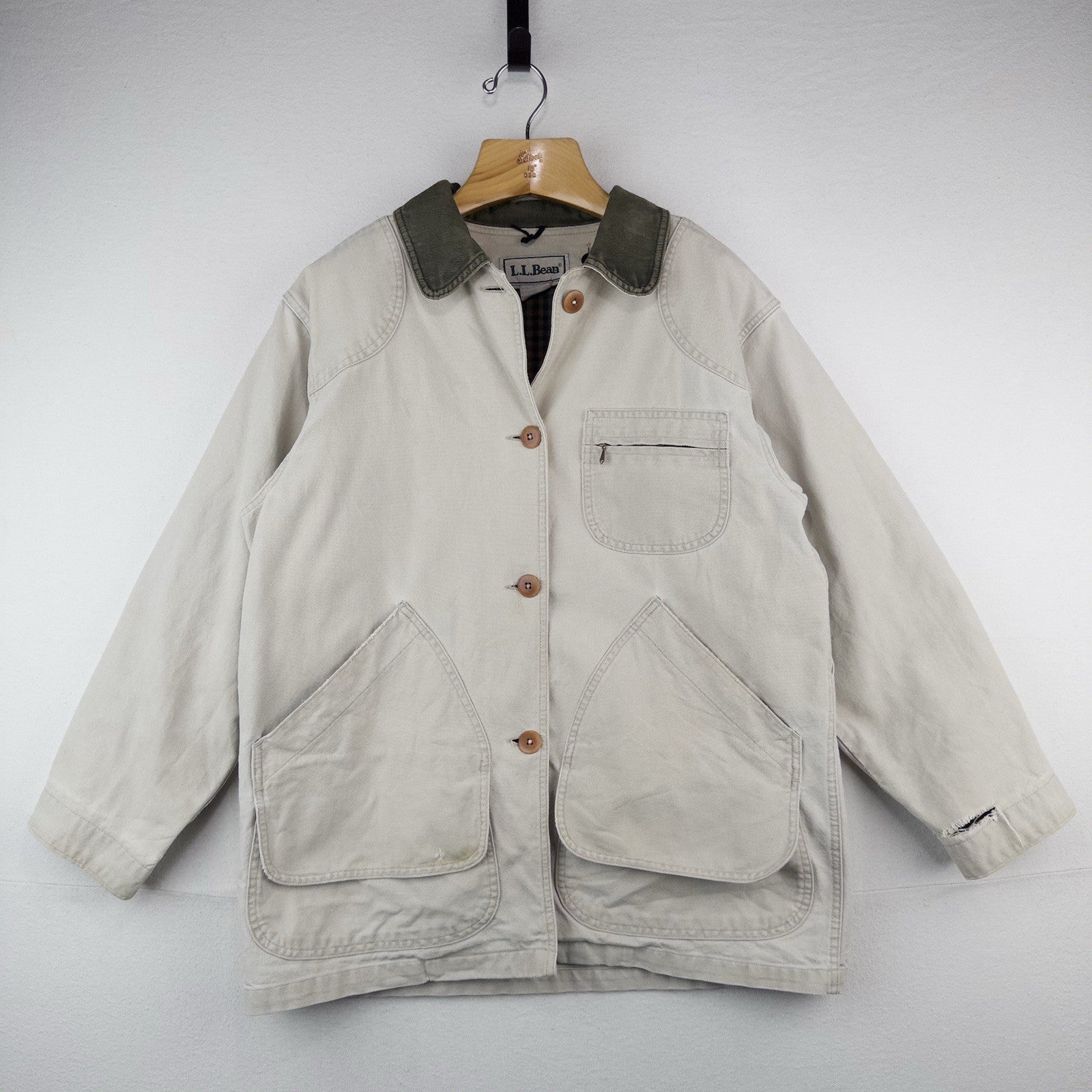 80’s Vtg LL Bean Unisex M (44) Duck Canvas Field Chore Coat Jacket Wool Liner