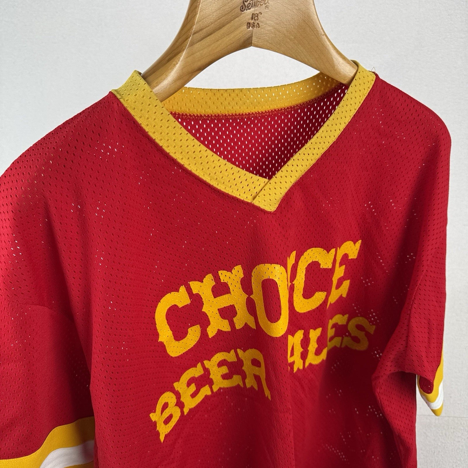 70’s Vtg Choice Beer Sales Medalist Sand Knit Work Uniform Shirt 2XL Jersey USA