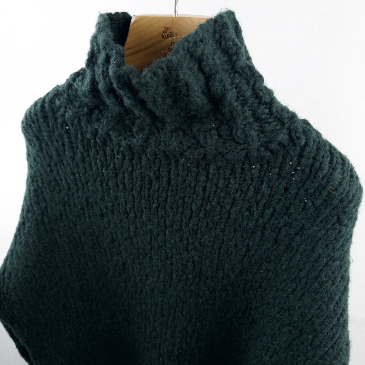 J. Crew Women's L-XL Wool/Alpaca Forest Green Oversized Turtleneck Sweater
