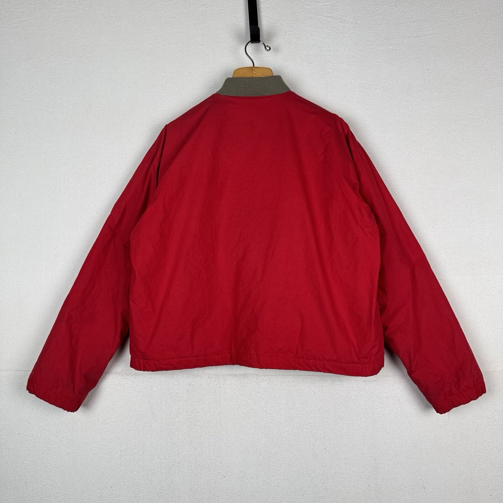 Vtg 90s Polo Ralph Lauren Men's XL Red Down Pullover Puffer Jacket *Distressed