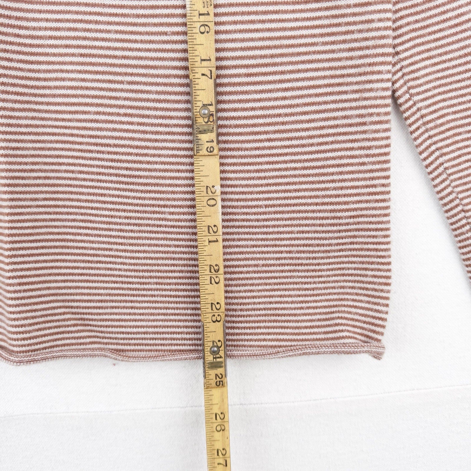 Merino Wool Striped Sweater Henley Women’s Large Carve Designs