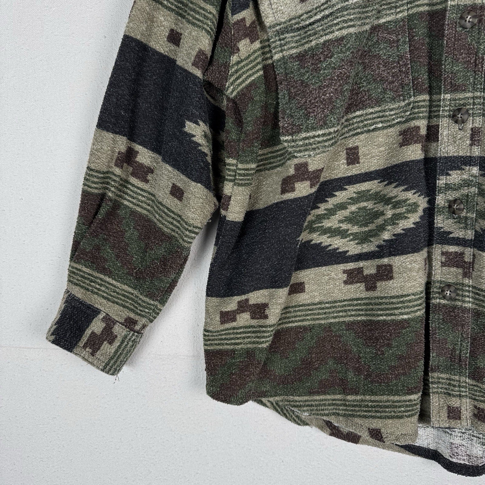 90s Vintage Bugle Boy Wetlands Aztec Shirt Mens Large Button Up Southwest