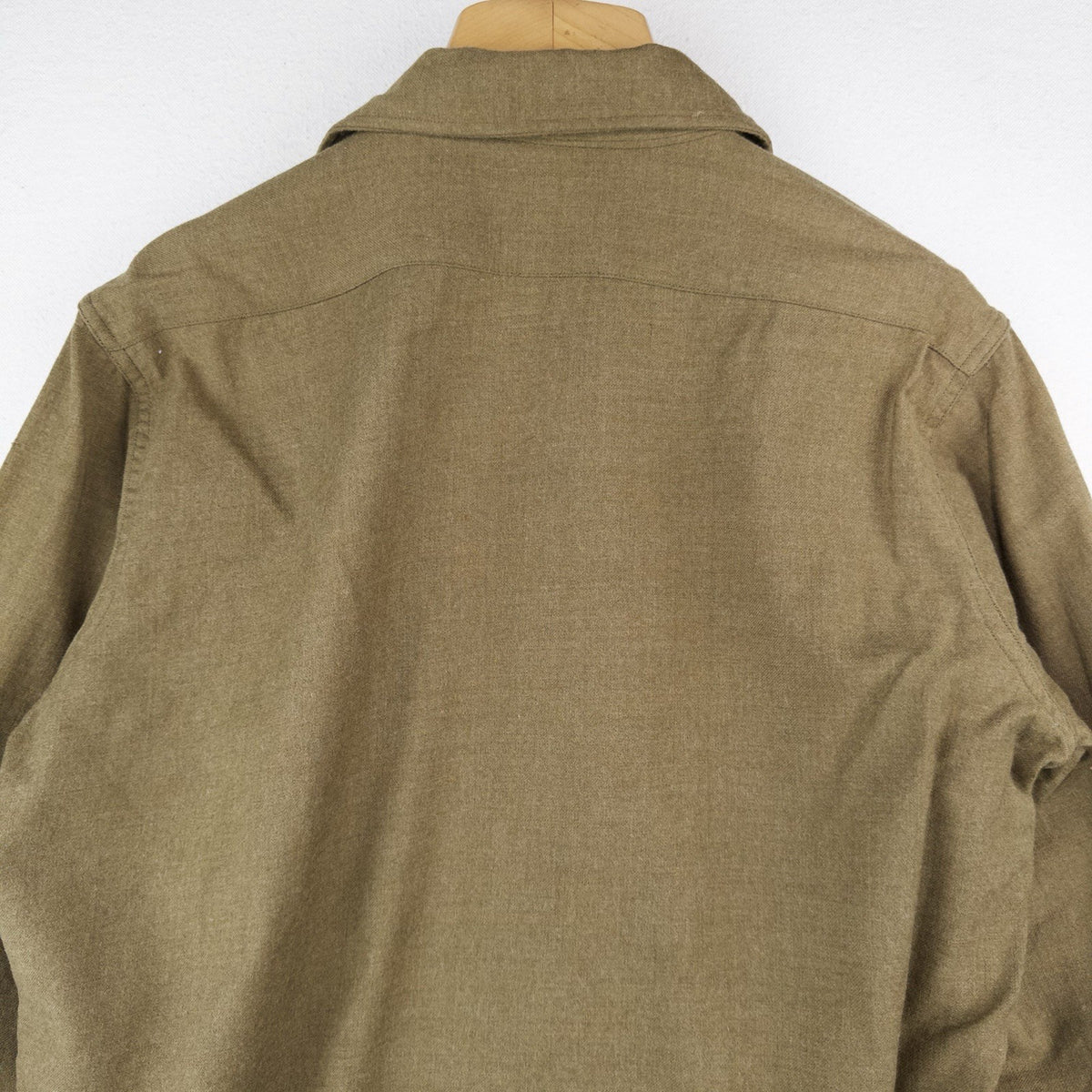 40’s Vtg WWII Wool Gas Flap Army Military Button Uniform Work Shirt Gussets
