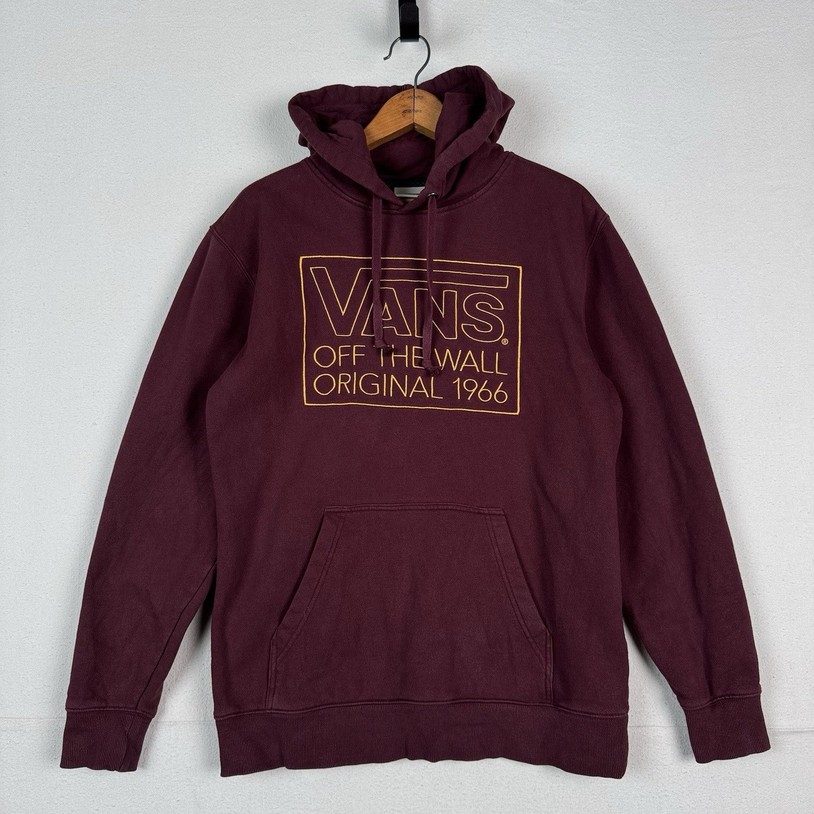 Vans Men's "Off The Wall Original 1966" Hoodie Pullover Maroon Sweatshirt Small