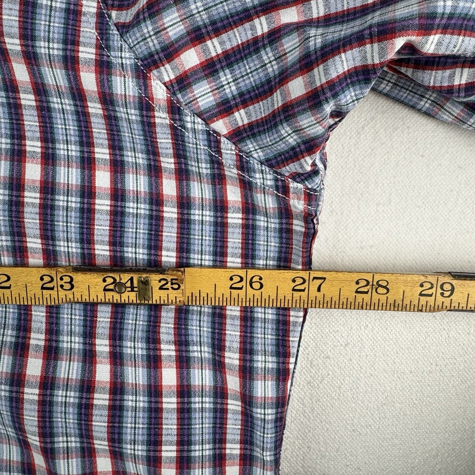 Vintage Polo Sport Ralph Lauren Men’s XL Red Blue Plaid Cotton Camp Shirt