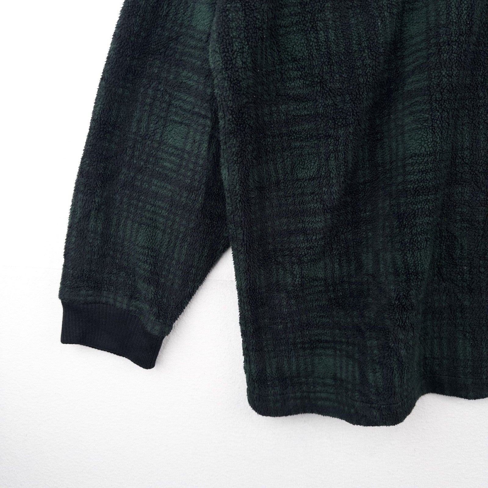 90’s Vtg Polo Ralph Lauren Hoodie Mens XL Green 1/4 Zip Tartan Plaid Fleece USA