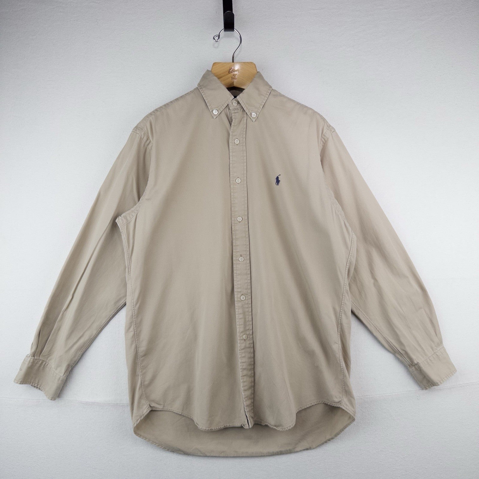 90’s Vtg Ralph Lauren Blake Shirt Men’s Small Light Tan Long Sleeve Button Down