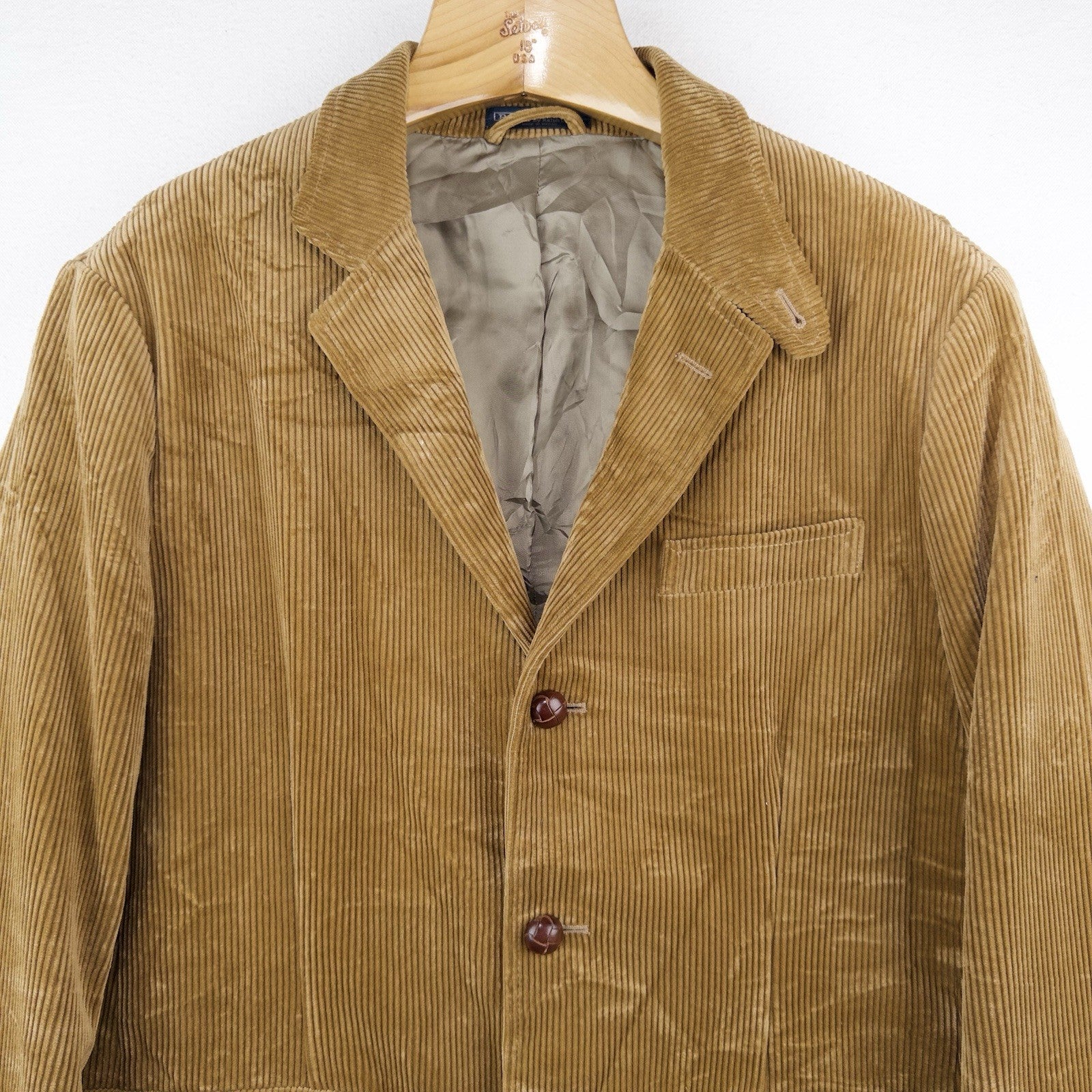 90’s Polo Ralph Lauren RL67 Corduroy Jacket Coat Blazer Tobacco Tan Men’s L (44)