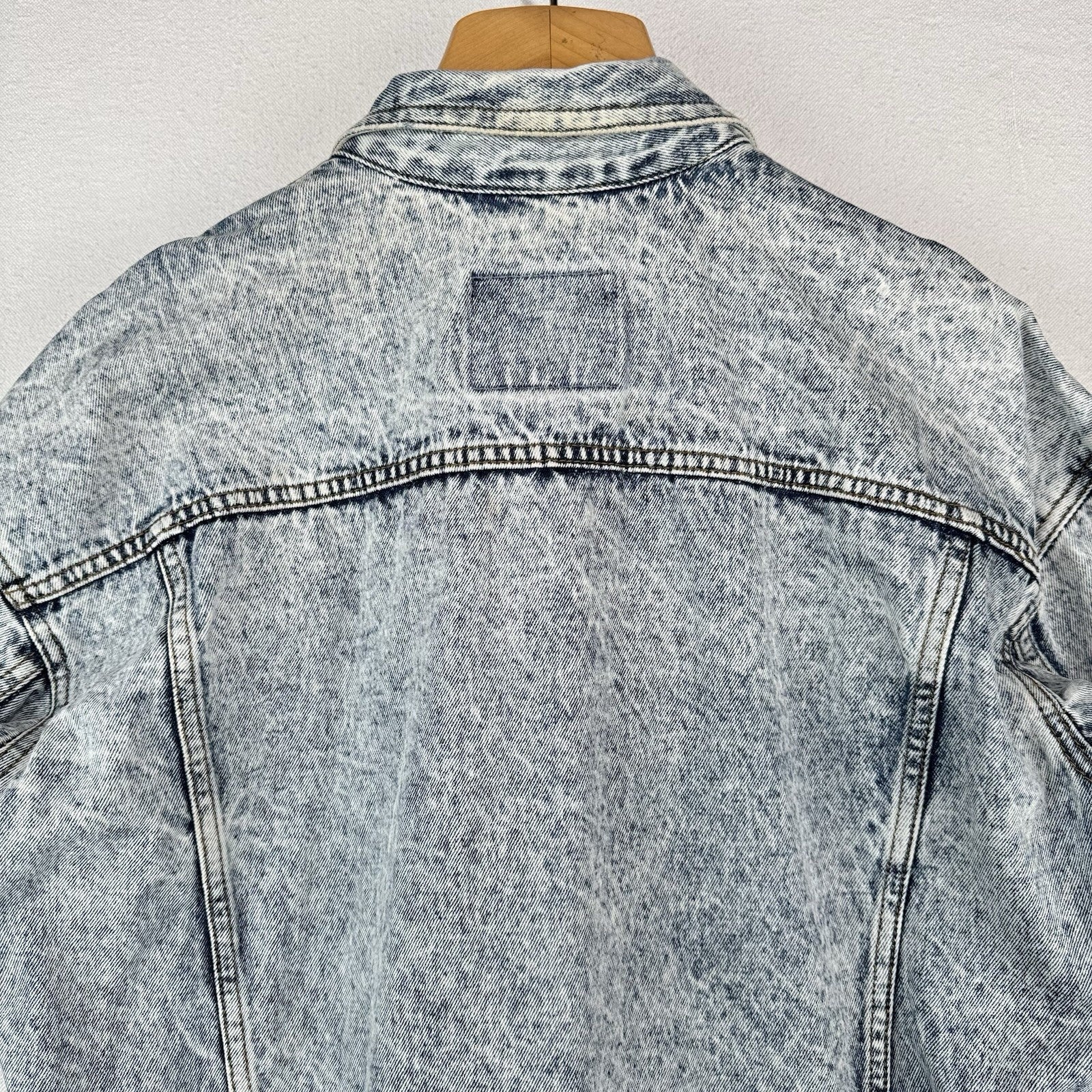 80s Vtg Jordache Acid Wash Light Blue Denim Jacket Long 3/4" Sleeve Women's S