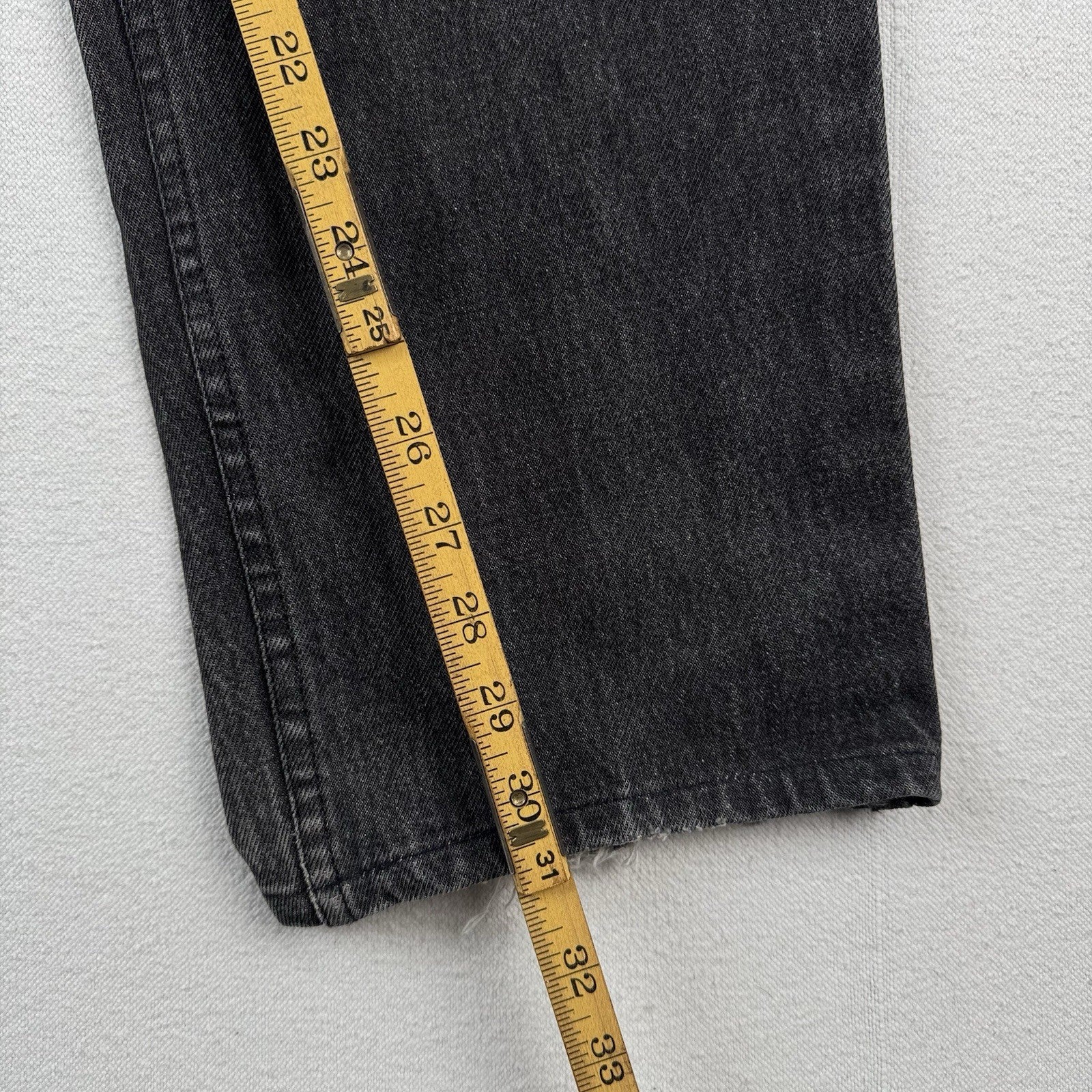 80’s Vtg Lauren Ralph Lauren Womens 30x31 Black Denim Jeans Made USA *Distressed