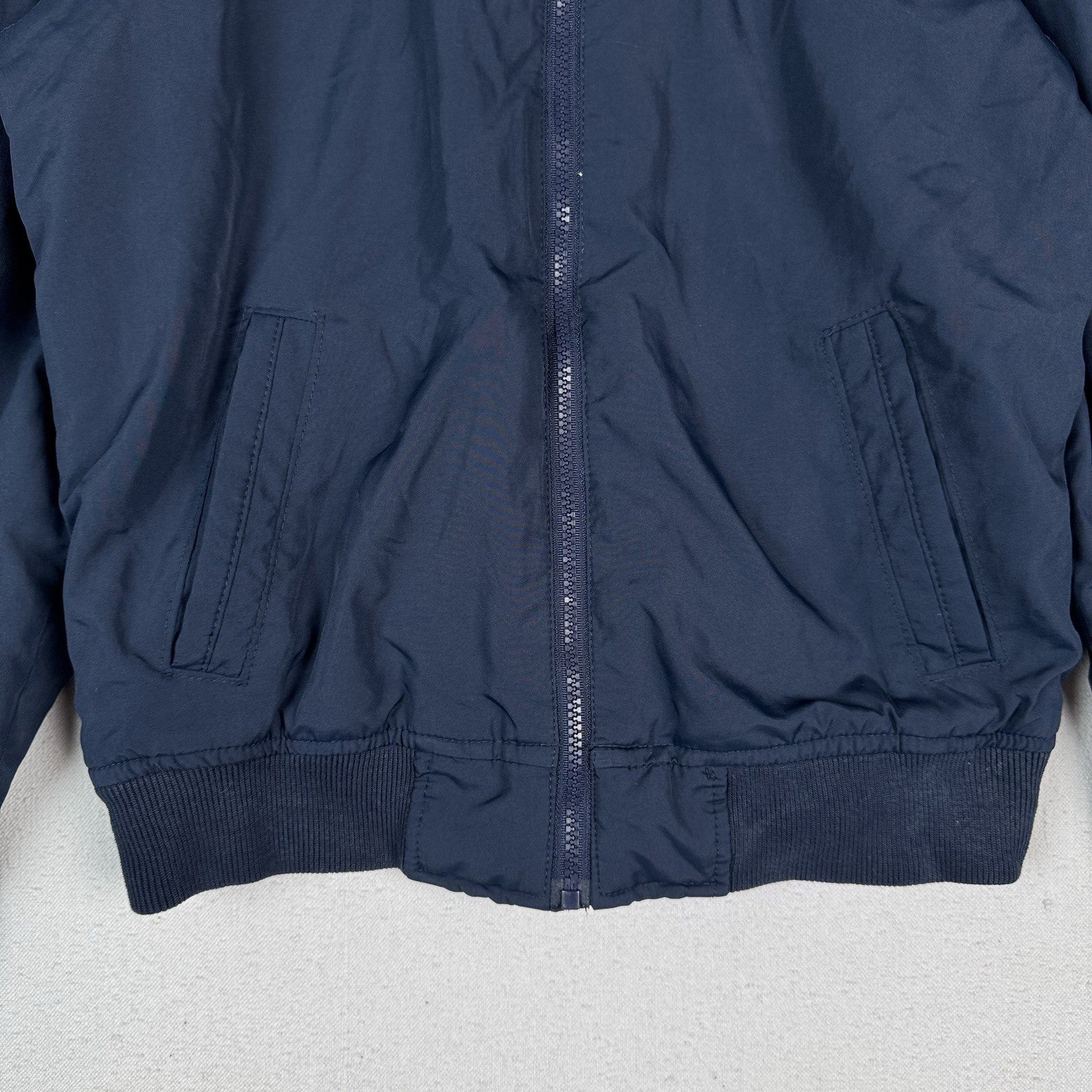 Abercrombie and Fitch Removable Hood Baseball Jacket Blue Boys Youth XL (16)