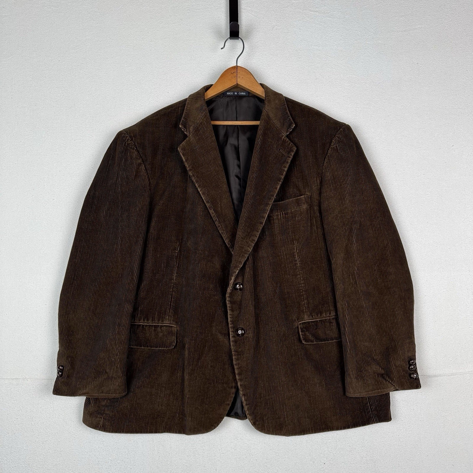 New England Collection Men's Brown Corduroy 2-Button Blazer Size 48R