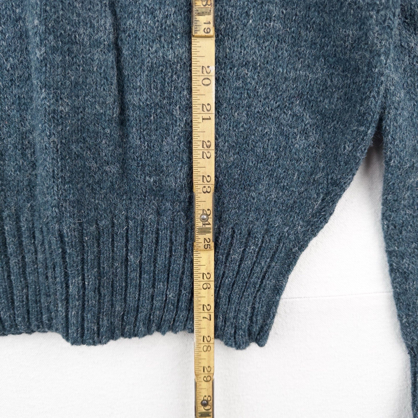 90’s Vtg Polo Ralph Lauren Men’s M 100% Wool Sweater Heathered Teal Blue Green