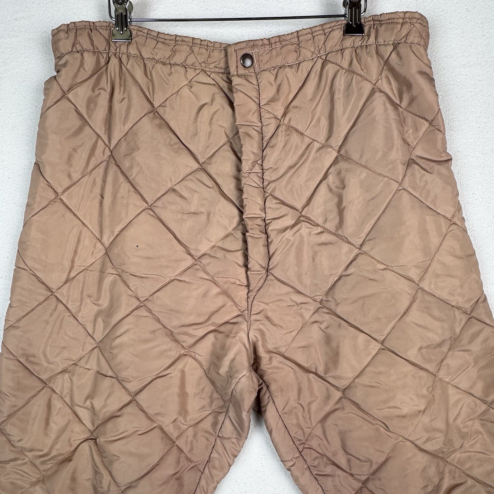 60’s Vintage Bob Allen Quilted Jacket Pants Set Long Underwear Men's XL Brown