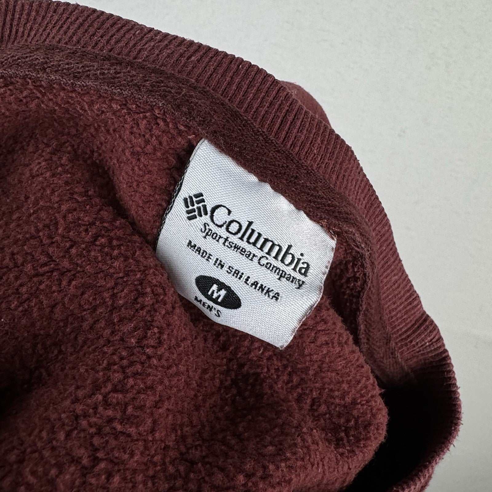 Vtg Columbia Bass Fishing Sweatshirt Men's M Crew Neck Red Maroon Fisherman