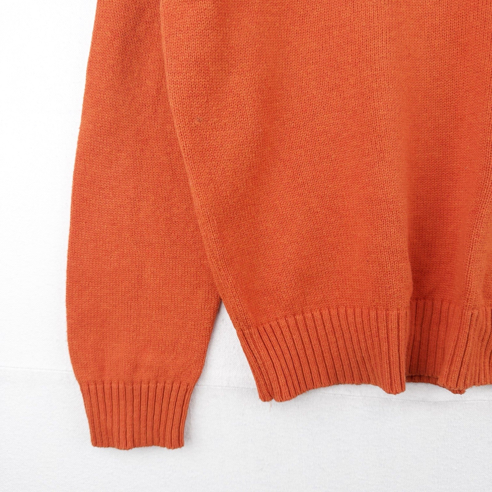 Polo Ralph Lauren Men’s XL Orange Cotton Quarter Zip Pullover Sweater