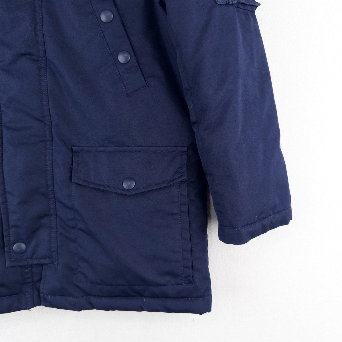Polo Ralph Lauren Boy's 7 Blue Hooded Parka Jacket *No Hood Fur