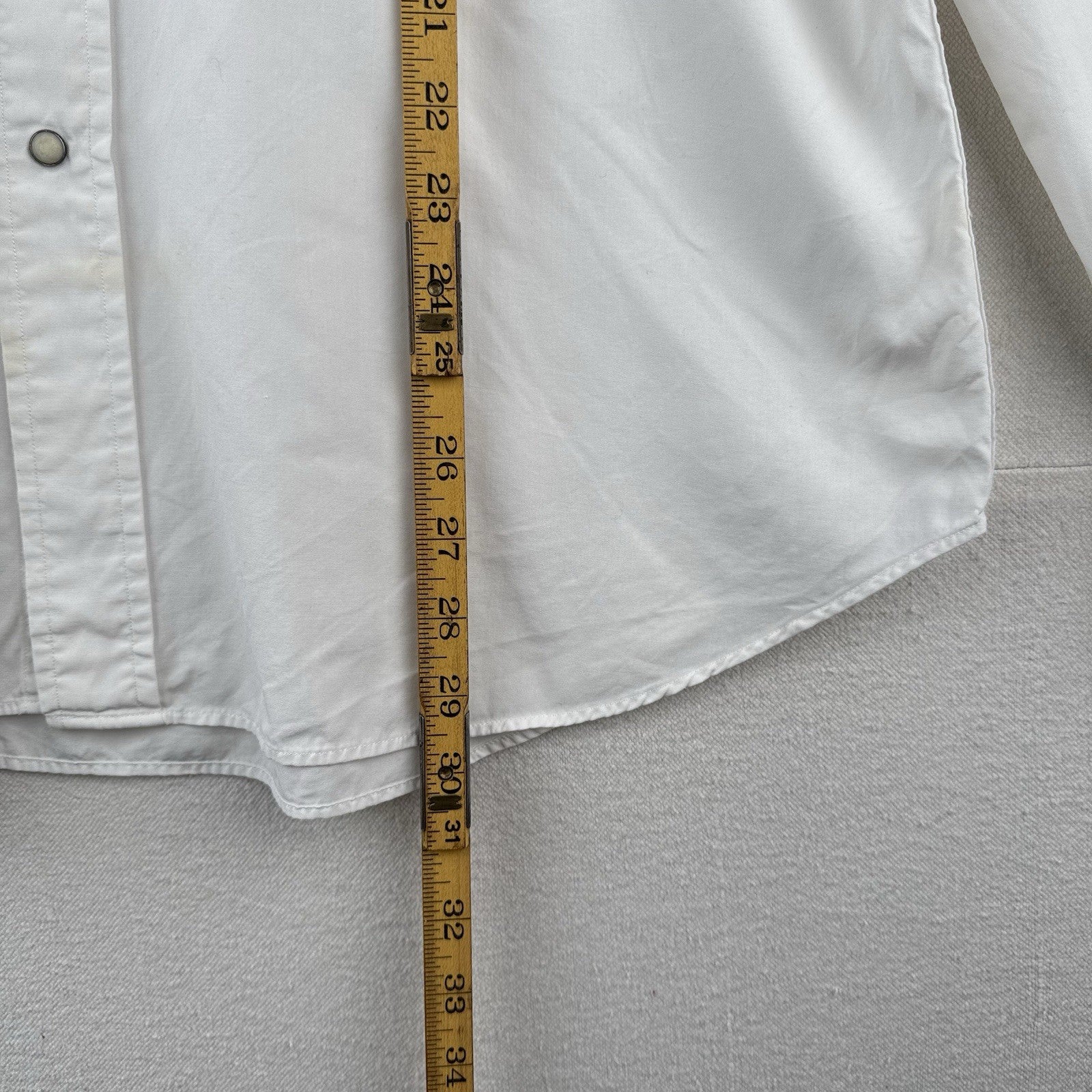 90’s Vintage Polo Ralph Lauren Mens L Western Classic Fit Pearl Snap Shirt Ivory