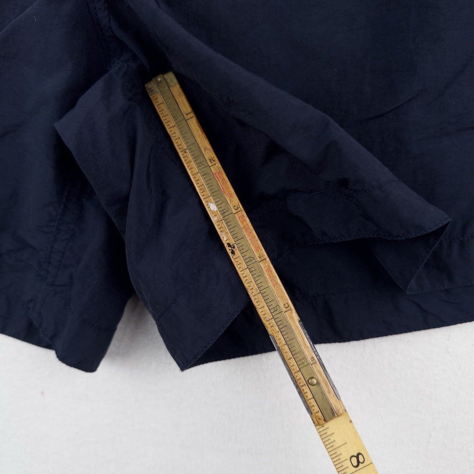 90’s Vtg Nautica Board Swim Shorts Navy Blue Lined Trunks Yellow Stripe Men’s L
