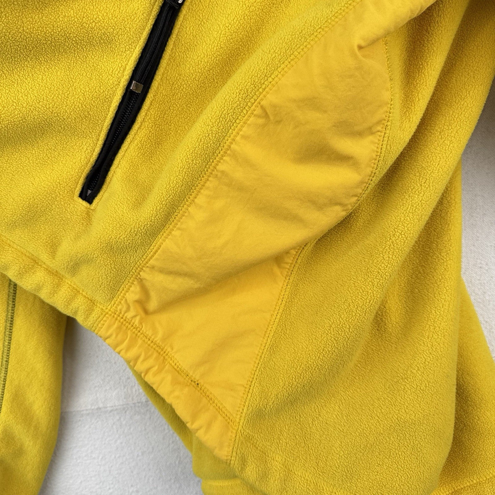90’s Vtg Polo Sport Ralph Lauren Yellow Fleece Full Zip Jacket Mens XL Hood