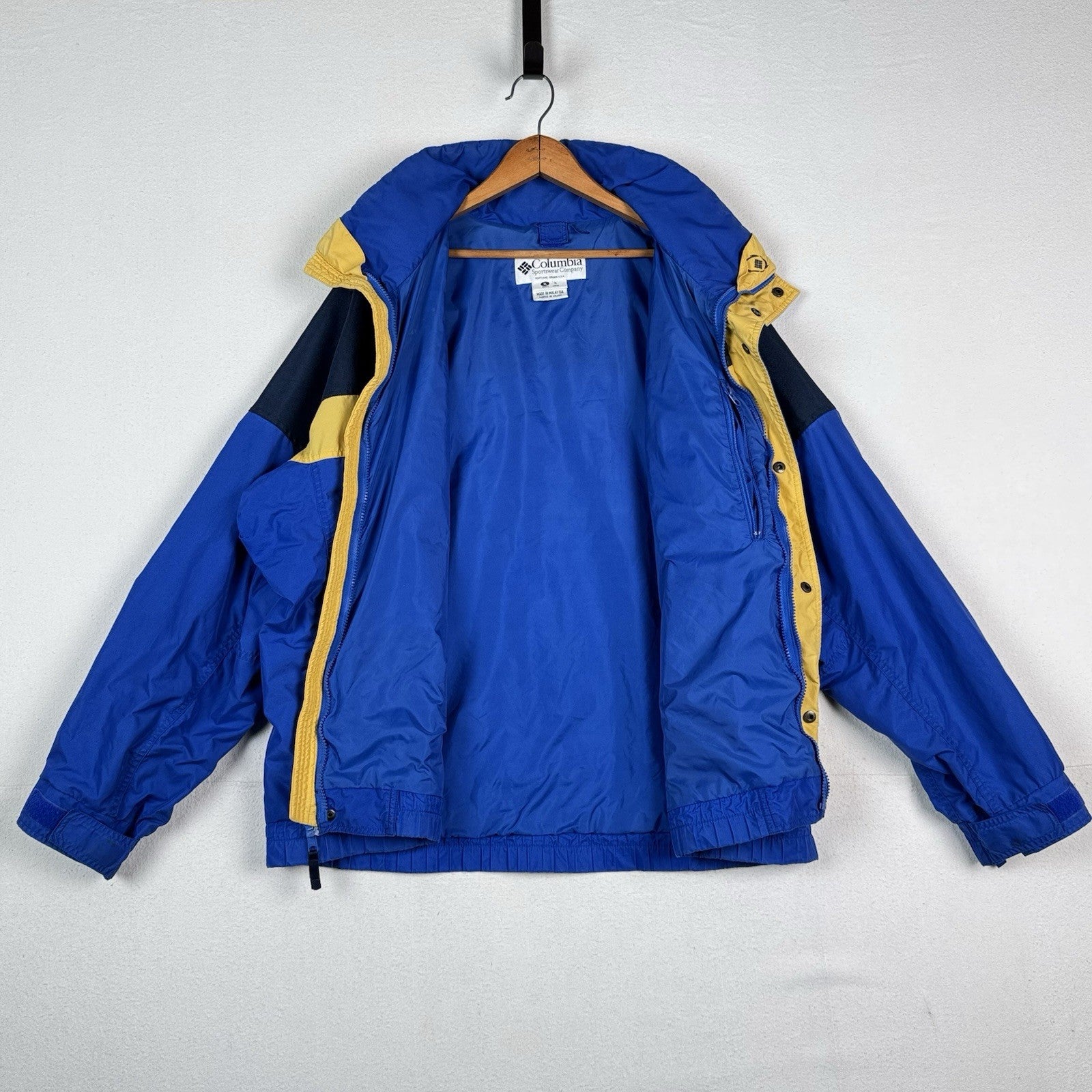 Columbia Bugaboo Jacket Men Size XL Full Zip Blue Yellow - Outer Shell Only
