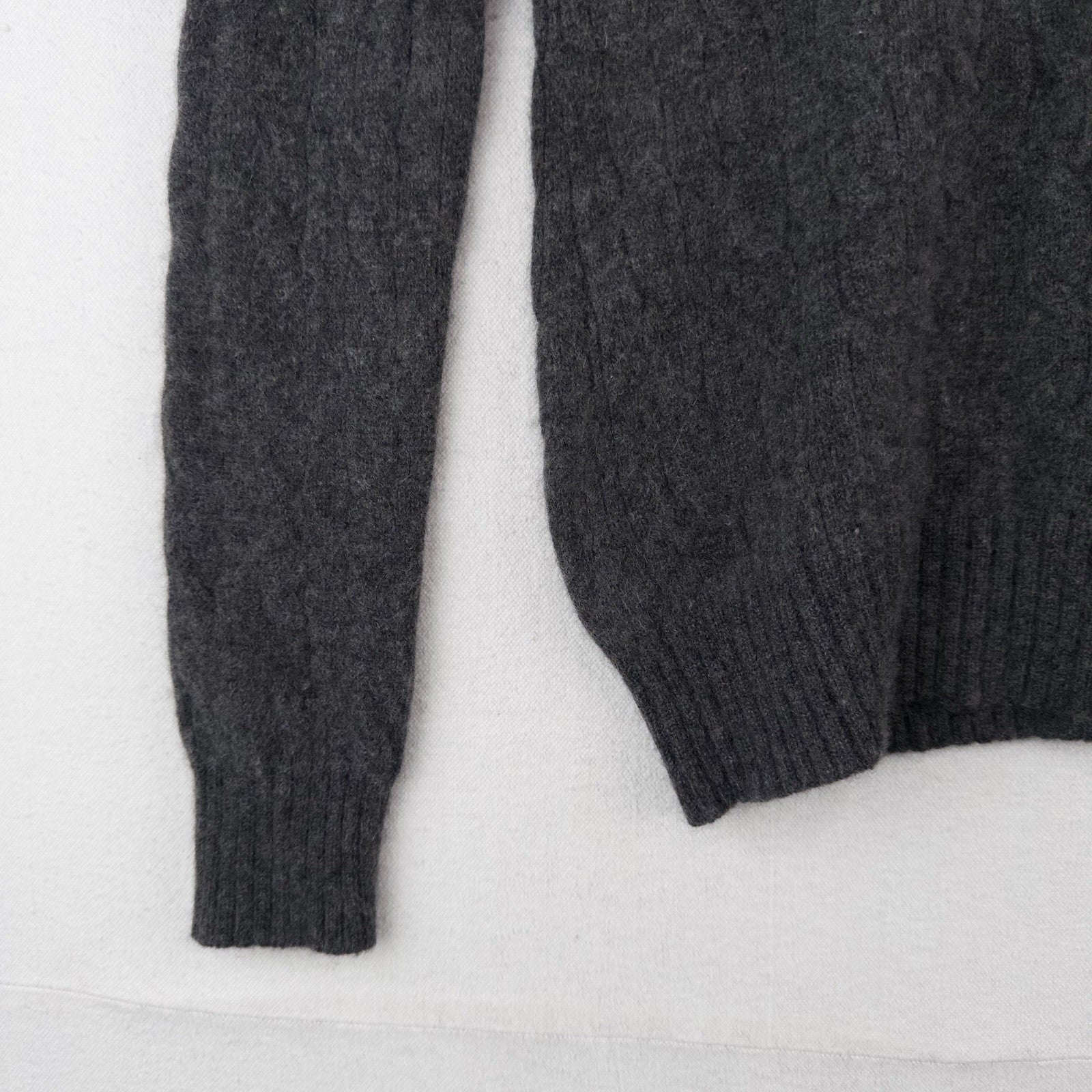 Ralph Lauren Black Label Gray 100% Cashmere Knit 1/4 Zip Sweater *Felted Fits XS